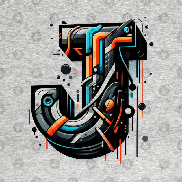 Letter J design graffity style by grappict
